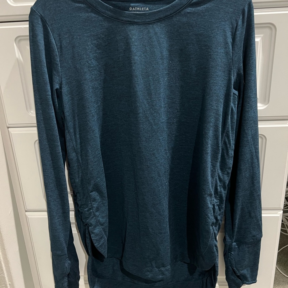 Athleta Uptempo Teal Blue Long Sleeve, Medium
